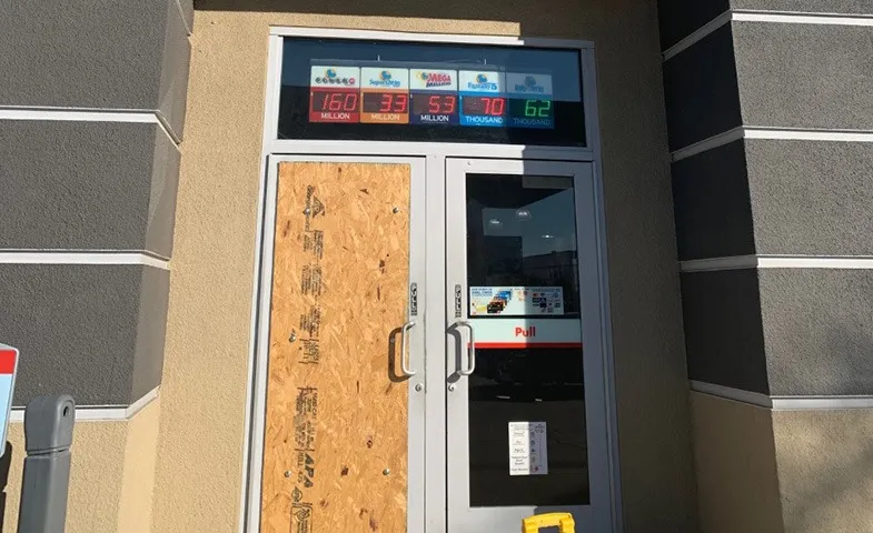 Lottery amounts on display