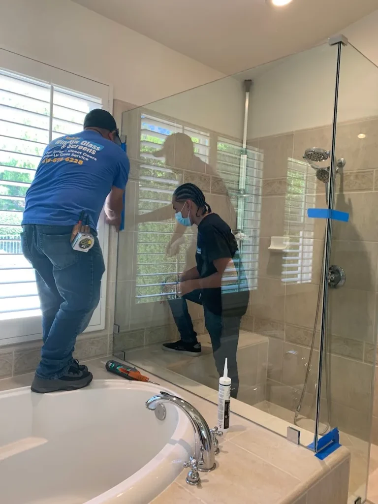 Shower glass installation
